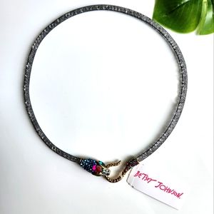 Betsey Johnson pave crystal snake choker
